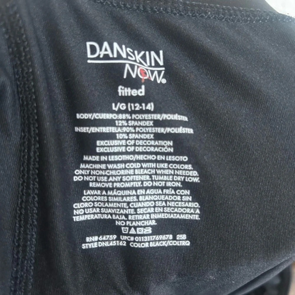 Women's Danskin Now Fitted Leggings Size Large (12-14) black with Green - Picture 10 of 13